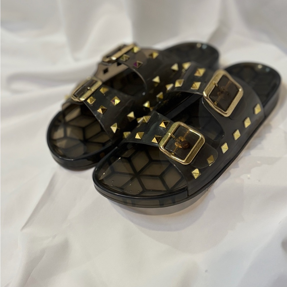 Cape Robbin Regal Black Jelly Studded Slide Sandals Women’s Size 8 - Picture 8 of 11